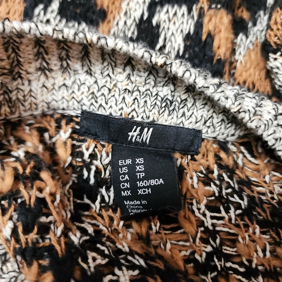 H & M Cognac marled aztec sweater size xs - Picture 5 of 6